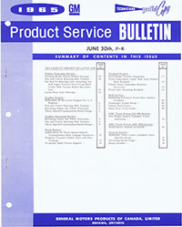 June-Sept GM of Canada Product Service Bulletins